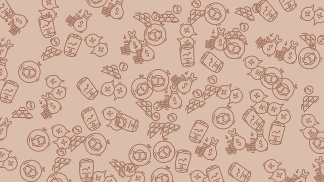 Versatile financialthemed repeated line art pattern ideal for backgrounds, packaging, textiles, and stationery designs. Perfect for financerelated projects.