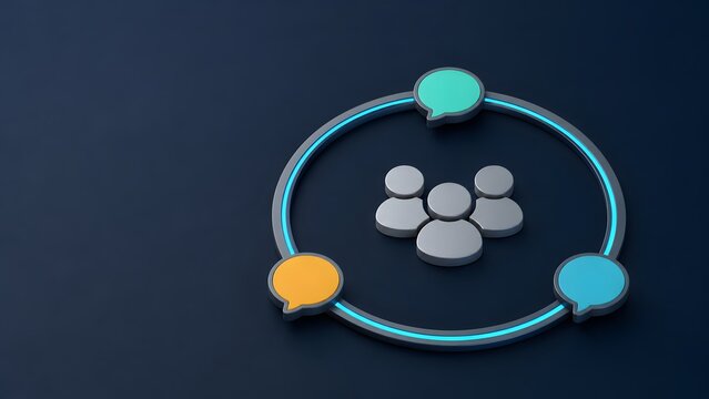 Corporate team communication network connecting employee dialogue facilitating unified business collaboration