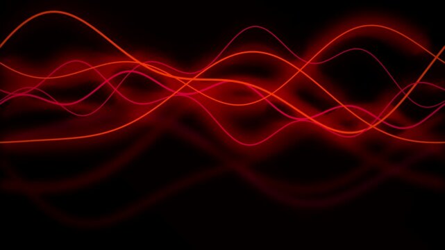 Glowing sound waves flow from left to right in a seamless loop