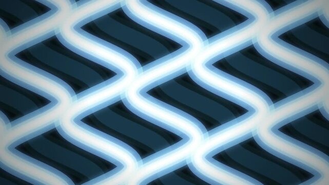 Interlocking wavy ribbon bands flow in a seamless loop