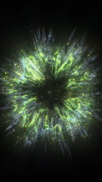 Green Energy Portal Particles Background Loop 4K 3D Animation Overlay