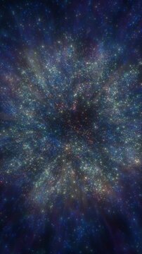 4K Abstract Background Particles Blue Galaxy Starfield Overlay Vertical 3D Animation