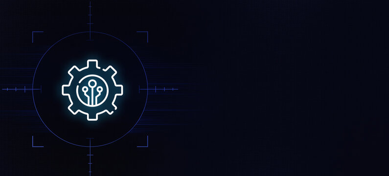 Cybersecurity and data protection shield with computer network circuit glowing neon icon