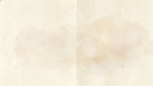 Soft aged off‑white parchment paper texture with faint crease and subtle faded beige stains. suitable for wedding invitations, card overlays, scrapbook designs, document templates.