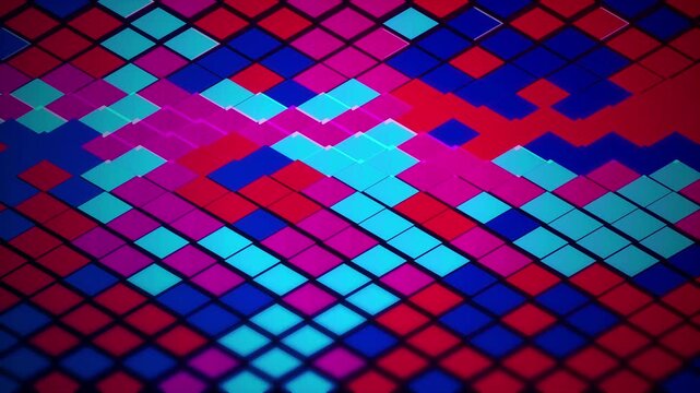 Vibrant isometric diamond tiles shift in a seamless loop
