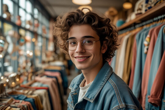 Trend secondhand stores retro nostalgia, people look for unique things and inspired AI Generative