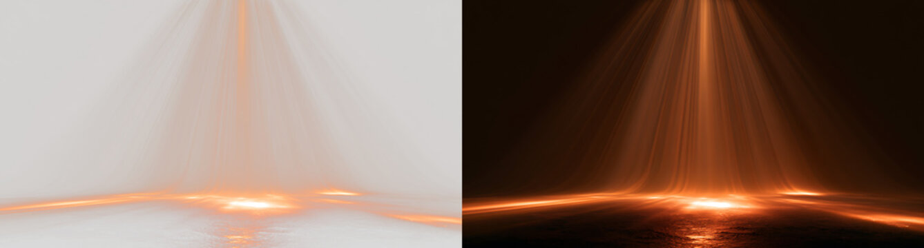 Bright Golden Searchlight Overlay PNG