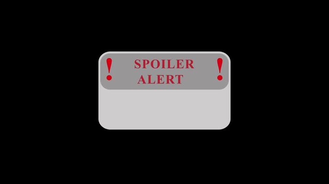 Spoiler alert warning sign red notification banner alert message