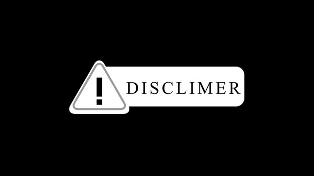 Disclaimer warning sign alert symbol neon glow black background