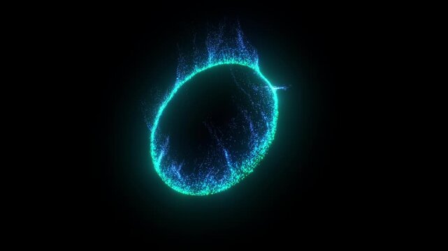 4K Abstract Background Particles Energy Portal Overlay Horizontal 3D Animation