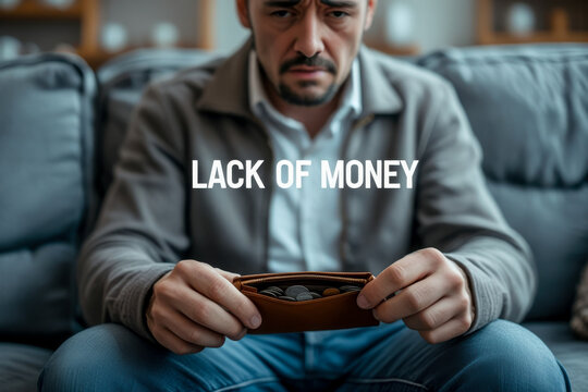 People forced to save lack of money due to inflation and financial economic crisis AI Generative