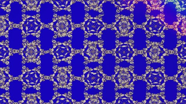 Elegant blue floral video seamless background with ornate vintage motifs and repeating decorative pattern. Perfect loop for luxury wallpapers, textiles, motion graphics and creative projects.
