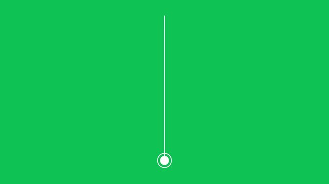 Minimal white line loading circle icon animated motion graphics UI element on green screen background