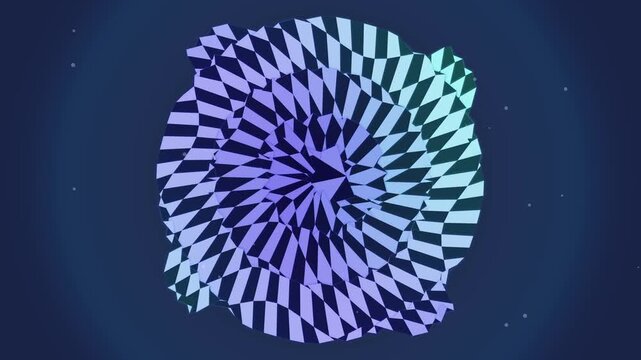 Optical Illusion with Warping 3D Checkerboard Pattern and UIX Style Animation in 4K Resolution
