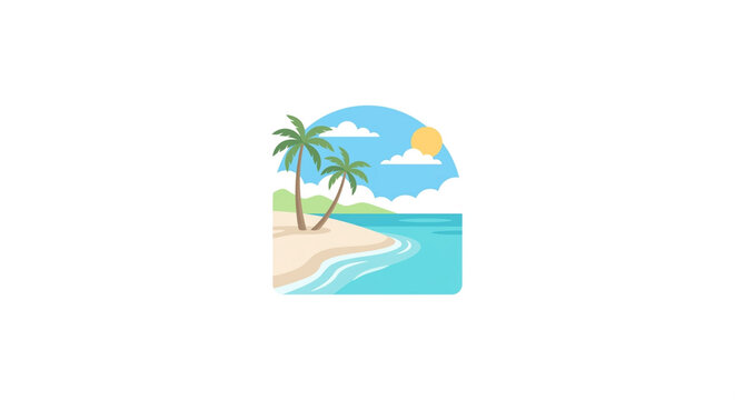 vector illustration of a tropical island