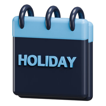 3D Blue Holiday Calendar Icon
