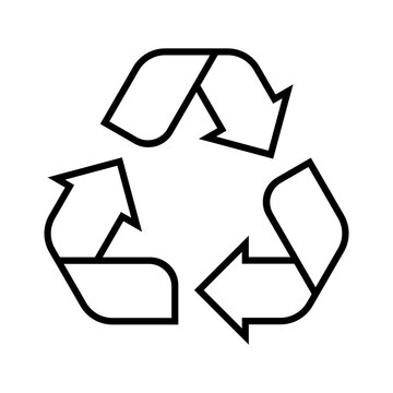 Recycle symbol icon on transparent background. SVG and PNG.