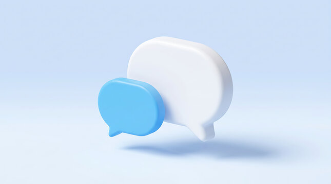 3D Chat Bubbles Icon Set for Social Media Communication and Messaging App Interface Design