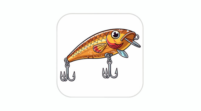 Fishing Lure: Golden Fish Bait, Shiny Wobbler, Angling Tackle with Hooks