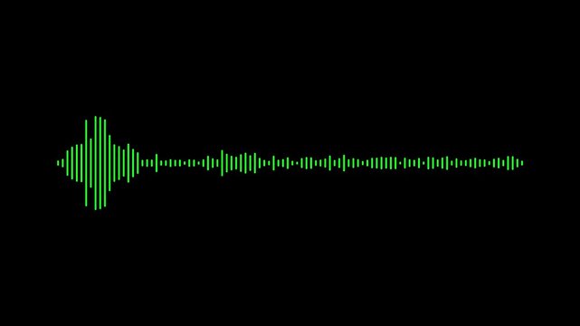 sound wave animation 4k black background. audio visualization loop Animation. dynamic Sound Wave Visual Alpha Channel Overlay. Isolated Sound Icon, 4k Sound Wave Motions Graphics