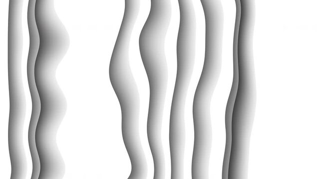 Gray Wavy Vertical Line Pattern, Soft Organic Ripple Stripes with Irregular Curves on White for Abstract Backgrounds, Modern Graphic Design, Wallpaper