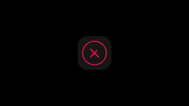 Face ID check to error red cross cancel icon button