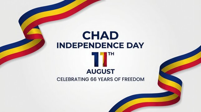 Chad Independence Day 11th August celebrating 66 years of freedom banner