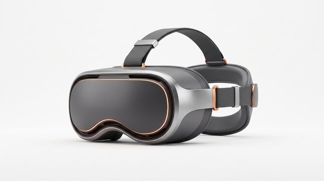 3D render of a modern virtual reality VR device on a white background.