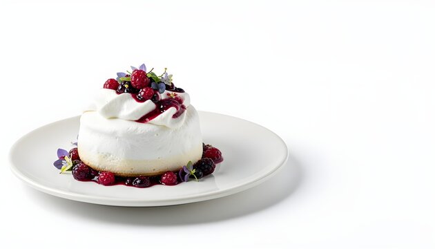 Aronia berry gourmet pavlova premium commercial food photography