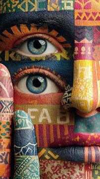 Understanding mental health through visual feedback. Creative concept. Doctor balancing emotional expressions with customer feedback. Colorful surrealism. Artistic distortion.