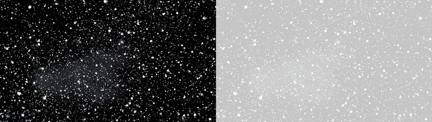 Falling snowfall effect texture overlay on black and transparent background. Winter snow particles for photo blending © Алекс Ачкасов