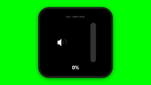 Digital volume slider increasing audio levels on screen in this smooth animated interface motion footage clip