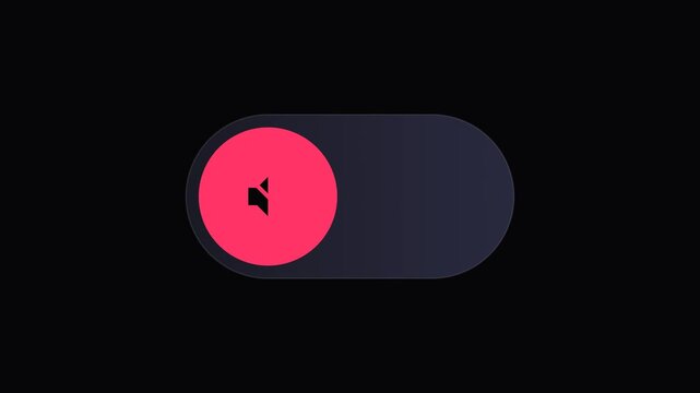 Digital sound toggle button animation showing mute and unmute states in a modern user interface design