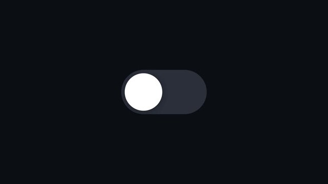 Interactive interface toggle button animation showing green activation state with modern data lines digital motion clip