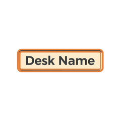 Fototapeta premium Rectangular desk nameplate signage isolated on transparent background