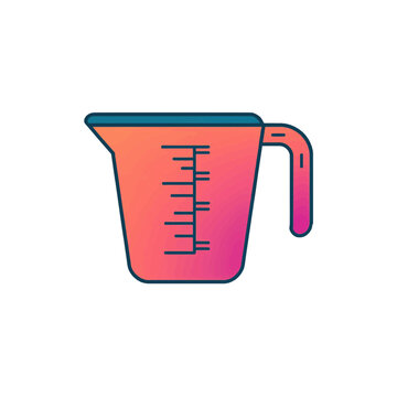 Kitchen measuring cup tool icon isolated on transparent background