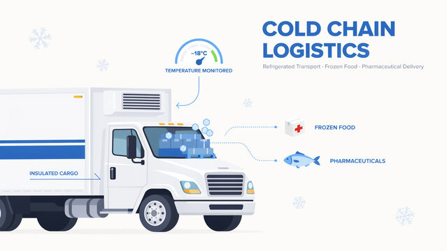 Refrigerated container truck for temperature sensitive freight