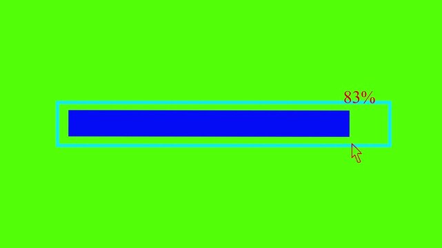 Loading Progress Bar Percentage Indicator Blue Animated UI Interface Digital Technology 4k animation video