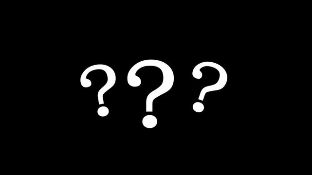Three white question marks are clustered together against a deep black background, conveying a sense of mystery, confusion, or a multitude of unanswered questions
