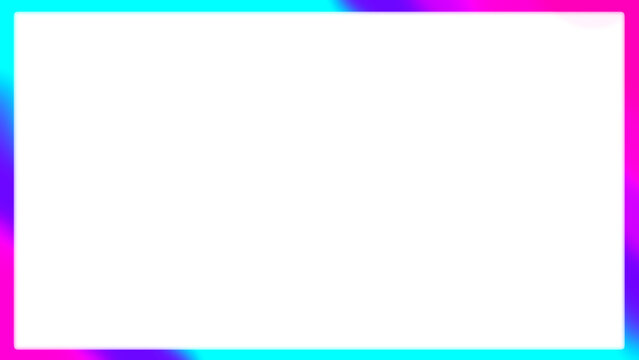 Neon Gradient Frame Border PNG with Transparent Background, Cyan Purple Pink Glowing Outline, Modern Abstract Rectangle Frame, Isolated Overlay Clipart