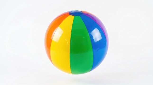 Colorful rainbow beach ball isolated on white background