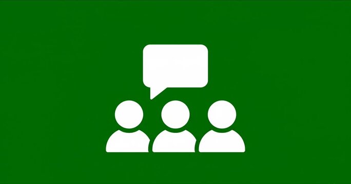 Green Screen Team Discussion Speech Bubble Icon Animation