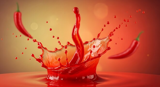 Spicy Red Chili Pepper Splash