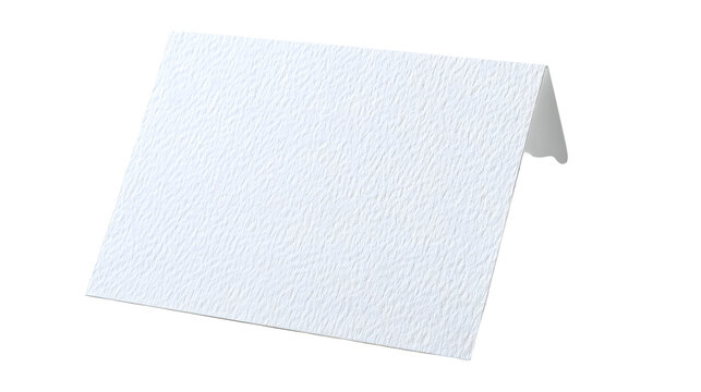 Blank white cardstock table tent card folded with advertising information stationery promotion template message paper sign