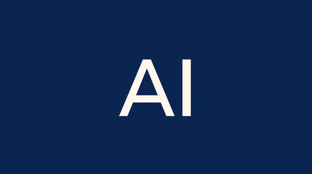 Modern graphic design featuring letters AI on dark blue background  