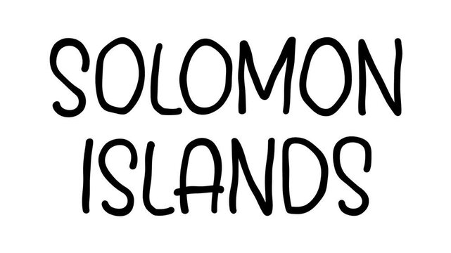 Solomon Islands Hand Drawn Scribble Text Effect