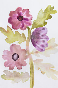 Flower art hand painted on paper