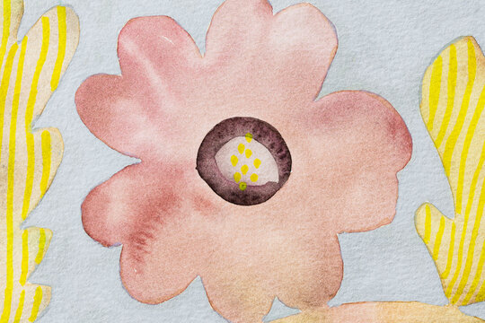 Flower art painting on paper