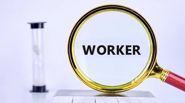 A person uses a magnifying glass to uncover hidden text on an object. They focus on letters and show how the tool makes the words clearer