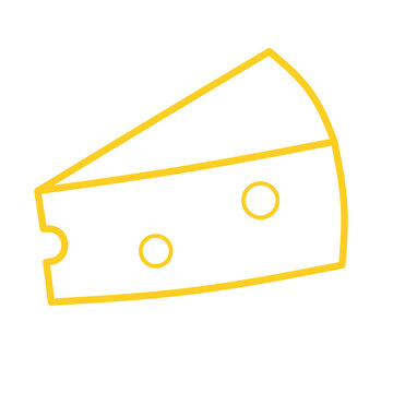 Yellow cheese wedge icon. Simple vector illustration of a dairy food slice.